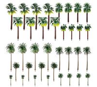 Cayway 36 PCS Mixed Model Coconut Palm Trees for Model Train Railway Architecture Diorama DIY Scenery Landscape