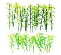Cayway 40 PCS Model Bamboo Trees, 2 Size Green Plastic Bamboo Trees for Home Decoration, Miniature Landscape, Landform Diorama Project (2.4 inch -3.1inch)