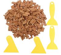 Cayway 400 PCS Mini Red Wall Bricks, Mini Bricks Tiny Bricks with Scraper for Landscaping, Miniature Bricks Fake Bricks for Mini Garden Accessories Diorama Fairy