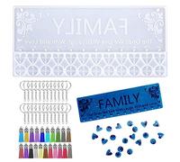 Cayway 41 PCS Silicone Resin Mould Set, 1 PCS DIY Wall Planner Calendar Resin Casting Moulds, 20 PCS Keychain, 20 PCS Tassel for Handmade DIY Crafts Decoration