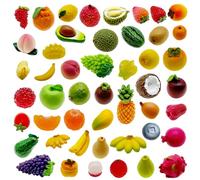 Cayway 48 PCS Micro Landscape Miniature Fruit, Mini Resin Fruit, Fake Resin, Mini Accessories for DIY Art Crafts, Zen Garden, Micro Landscaping Decoration