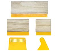 Cayway 5 PCS Screen Printing Squeegees, Durable, Abrasion-Resistant, Water- and Oil-Resistant Dual-Purpose Screen Printing Scraper with Wooden Handle