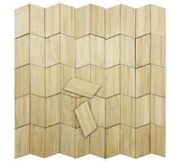 Cayway 50 PCS Miniature Floorboards Miniature Bamboo Floorboards Flooring Model Small Miniature Dolly House for Mini Garden Accessories, Parallelogram