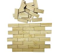 Cayway 50 PCS Miniature Floorboards Miniature Bamboo Floorboards Flooring Model Small Miniature Dolly House Age 10+ for Mini Garden Accessories (Rectangle)