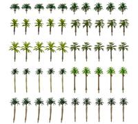 Cayway 50 PCS Model Trees Coconut Palm Model Trees, Mixed Model Trees for Model Train Railway Architecture Diorama DIY Scenery Landscape