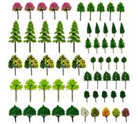Cayway 60 Miniature Trees - Mixed Models & Colors for Model Train Scenery