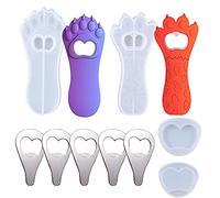 Cayway 7 PCS Corkscrew Resin Moulds Set Jewelry Epoxy Resin Silicone Moulds, 2 PCS Bottle Opener Resin with 5 PCS Accessories for DIY Silicone Corkscrew Mould, Jewelry Keychains Mould, Crafts