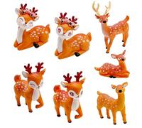 Cayway 7 PCS Deer Fairy Garden Accessories, Micro Landscape Miniature Deer, Micro Landscape Ornaments DIY Kit for DIY Craft Modeling Decor Micro Landscape