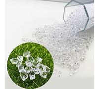Cayway Acrylic Ice Cube Fakes Ice Cubes Miniature Dollhouse, 7mm Fake Ice Crystal Rocks for Dollhouse Cups Sprinkle Decorations, Clear Plastic Ice Cubes for Dollhouse Kitchen Food Accessories