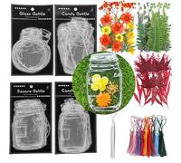 Cayway DIY Transparent Dried Flower Bookmark Set Include Clear Bookmarks Dried Flowers Colorful Tassels and Real Pressed Flowers Dry and Handmade Dried Floral Bookmark for Reader (120PCS)