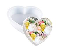 Cayway Large Resin Silicone Mould Heart Shape Silicone Mold Epoxy Resin Crystals Silicone Moulds for Flowers Preservation, Resin Casting, DIY Wedding, Home Decoration
