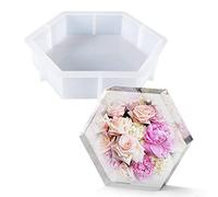 Cayway Large Resin Silicone Mould Hexagon Silicone Mold Epoxy Resin Crystals Silicone Moulds for Flowers Preservation, Resin Casting, DIY Wedding, Home Decoration