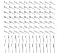 Cayway Metal Clips for Hair Pin Resin Silicone Molds DIY, Hair Clips, Hairpin for Epoxy Resin Hair Pin, 100 PCS in 3 Style, Silver
