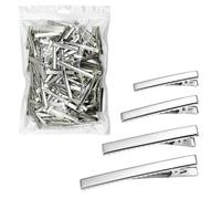 Cayway Metal Clips for Hair Pin Resin Silicone Molds DIY, Hair Clips, Hairpin for Epoxy Resin Hair Pin, 200 PCS in 4 Style, Silver