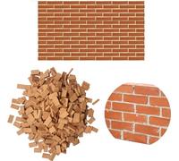 Cayway Mini Red Wall Bricks - 560 Pcs Tiny Bricks for Landscaping & Dollhouse Miniature Garden Accessories