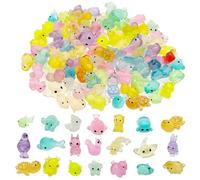 Cayway Mini Resin Animals 100 PCS Miniature Animals Glow in The Dark for Miniature Fairy Garden Decoration Accessories Micro Landscape