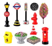 Cayway Pack of 10 Miniature Garden Accessories, Miniature Fairy Garden Mini Fire Fighting Decorations for DIY Landscape Garden Decoration, Model Landscape