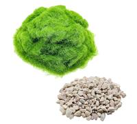 Cayway Static Grass Powder, Mixed Model Grass with Miniatures Model Stone for Scenery Basing Material Kit, Micro Landscape Decor, Light Green