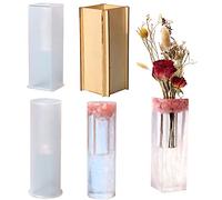 Cayway Vase Resin Moulds Silicone Set, Cylinder Vase Resin Casting Moulds Rectangular Jewelry Silicone Casting Moulds for Epoxy Resin, Home Decoration