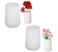 Cayway Vase Silicone Molds, Flower Vase Resin Molds Silicone, Silicone Molds for Epoxy Resin, Ornaments, Stripe and Glossy