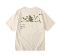 Cayxatiu Cute Cat Graphic Tees for Women Harajuku Shirt Letter Printed Oversized T Shirts Aesthetic Casual Baggy Tshirts, Apricot, L