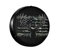 Cazador Estadounidense De Ciervos Y Alces Con Camuflaje Cubiertas De Las Ruedas Durable Coche Vehículo Rueda Funda Antipolvo Cubierta Para Ruedas De Repuesto Para Accesorios Camión