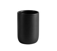 CAZAGA Ceramic Toothbrush Holders for Bathrooms, 8 oz Matte Tooth Brushing Dispenser, Small Tooth Brush Organizer for Vanity Countertop, Toothpaste Storage Stand, Tumbler Cup for Makeup Brushes-Black