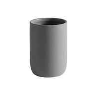CAZAGA Ceramic Toothbrush Holders for Bathrooms, 8 oz Matte Tooth Brushing Dispenser, Small Tooth Brush Organizer for Vanity Countertop, Toothpaste Storage Stand, Tumbler Cup for Makeup Brushes-Grey