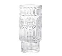 CAZAGA Glass Toothbrush Holders for Bathrooms, 12 oz Clear Stackable Tooth Brushing Dispenser, Tooth Brush Organizer for Vanity Countertop, Toothpaste Storage Stand, Tumbler Cup for Makeup Brushes