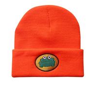 CazDopaM Cute Cartoon TV Parappa The Rapper Frog Knitted Beanie Hats Unisex Fashion, Orange, 0