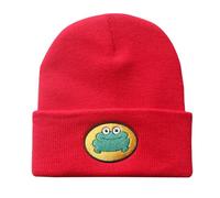 CazDopaM Cute Cartoon TV Parappa The Rapper Frog Knitted Beanie Hats Unisex Fashion, Red, 0