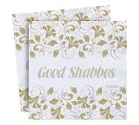 Cazenove 3 Ply Paper Shabbat Napkins, 33 x 33 Centimetres, Pack of 16, Gold