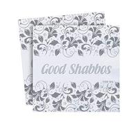 Cazenove 3 Ply Paper Shabbat Napkins, 33 x 33 Centimetres, Pack of 16, Silver