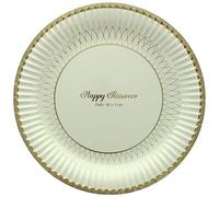 Cazenove Disposable Paper Plates for Passover Seder, Gold Foiled, 12 Pack
