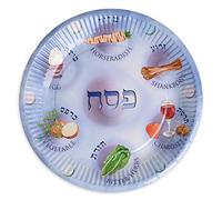 Cazenove Passover Paper Seder Plates, 9 Inch Disposable Pesach plate for kids (25)
