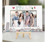 Cazhes Italy Travel Picture Frames 4x6, Gift for Someone Going to Italy, Honeymoon Vacation Gifts Wood Photo Frames for Home Office Desk Table Decor (A10)