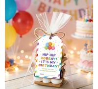 Cazhes Thank You Tags, 50 Pcs Balloon Birthday Gift Tags with String for Gifts Box Bags, Thank You for Celebrating Holiday Presents Wrapping for Party Favors - D01