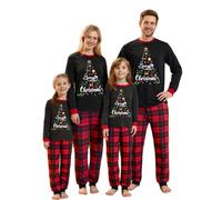 Caziffer Christmas Family Pyjamas Matching Set Long Sleeve Pjs Holiday Cartoon Loungewear Sleepwear Soft Xmas Pjs for Women Men Kid Dogs (Red Mom, L)