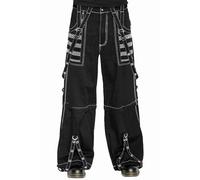 Caziffer Women Emo Goth Baggy Pants Hip Hop Jeans Y2K Punk Scene High Waisted Wide Leg Denim Pants Streetwear (White, S)