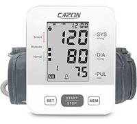 CAZON Blood Pressure Monitor Upper Arm BP Machine for Home Use BP Cuff Kit Pulse Rate Detection Meter with Cuff 22-40cm 2×99 Sets Memory LCD Display (White)