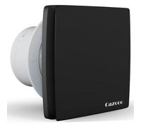 Cazooo 4 Inch/100mm Black Bathroom Extractor Fan, 12W Square Silent Bathroom Fan, Airflow 95m³/h, Wall & Window Mounted Extractor Fan for Shower Toilet Kitchen, 34 dB, IPX4 Waterproof (No Timer)
