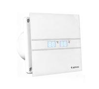 Cazooo 4 Inch Glass Panel Bathroom Extractor Fan with Humidity Sensor | 100mm/4 inch duct, temp & humidity display,quiet 31dB, low energy 10W, wall/ceiling mount, automatic moisture control