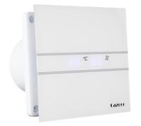 Cazooo Bathroom Fan with Humidity Sensor 100 mm, Automatic Bathroom Fan with Closing Timer, Quiet 31 dB, 115 m³/h, for Wall/Window Mounting, White