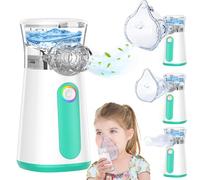 CAZOS Portable Machine for Kids Adults - Rechargeable Handheld Nebuliser Machine Silent Efficient for Home Travel Use, B.Green