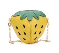 Cazqgoy 1 x Cute Strawberry Handbags, Cute Fruit-shaped Handbags, for Girls, Small Handbags, Ideal as Coin Purse or Purse for Practical Outdoor Bag for On the Go, yellow, 14*13*8cm