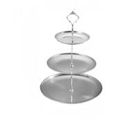 Cazqgoy 3 Tiers Stainless Steel Cupcake Stand Cake Display Stand Reusable Circular Cake Stand, Cupcake Stand Holder,Cake Holder Cake Display Stand (silvery)
