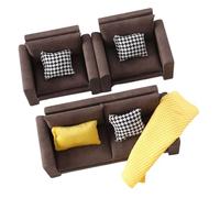 CAZSTYK 1/12 Scale Wooden Couch Single Sofa Model Miniature Furniture For Realistic Dollhouses Displays Wooden Miniature Sofa For Dollhouses