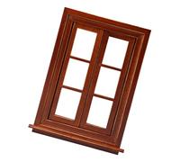 CAZSTYK 1/12 Wooden Window Frame Model Figurine with Classical 6 Panel Design for Doll House Furnishing Landscape Furniture Miniature Doll House Window
