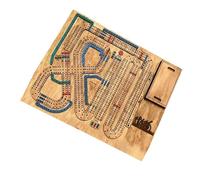 CAZSTYK 2024 Wood Cribbage Wars Board Game Set with Playing Card for Strategic Play and Family Party Gathering Entertainment Educational Board Game