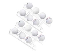 CAZSTYK 2Pcs Acrylic Golfs Ball Display Racks Holds 8 Balls Double Layer Golfs Ball Storage Rack With Grooves For Home Office Small Table Tennis Shelf
